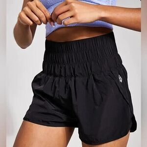 FREE PEOPLE MOVEMENT THE WAY HOME BLACK HIGH WAIST RUNNING SHORTS SMALL